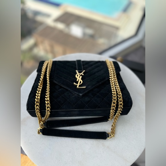 SAINT LAURENT Envelope Medium in Suede w/original receipt and auth card. - Picture 14 of 14